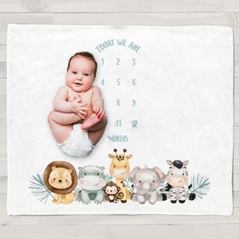 COMEYER Twin Baby Monthly Record Growth Milestone Blanket Swaddle Wrap Photography Props