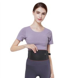 Faxianther USB Electric Heated Back Brace Wrap Olders Adutls Abdomen Waist Kidney Heating Pad Band Adjustable Rheumatic Heat Therapy Belt Low Back Pain Warmer Support