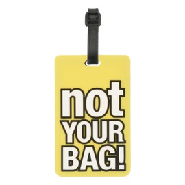 PATIKIL Luggage Tag (Not Your Bag), PVC Funny Travel Baggage Bag Tag Suitcase Identifier Label for Women Men, Yellow