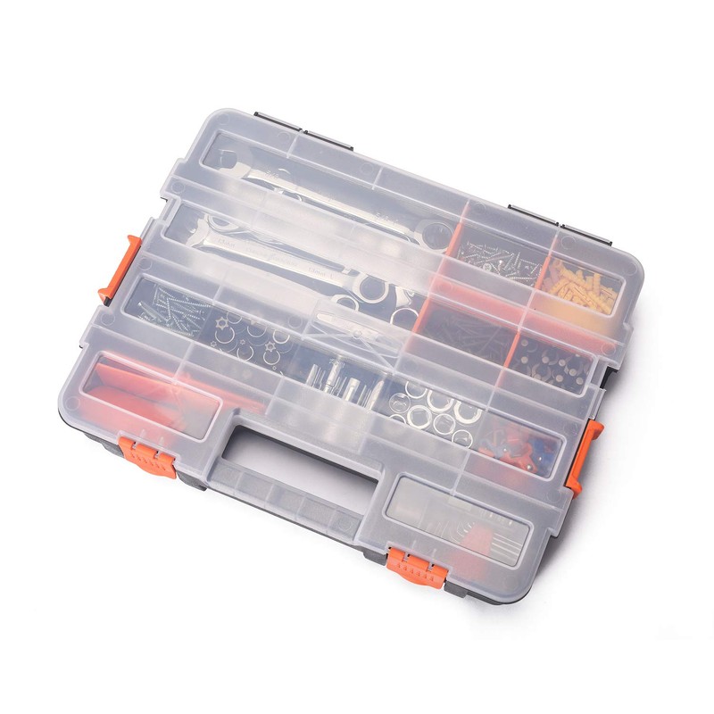 Makitoyo Tool Box Organizers, Interlocking Black Small Parts Organizer for