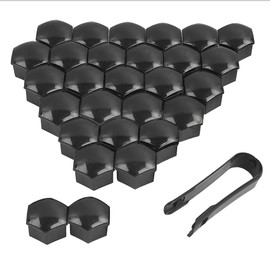 Quesuc 30pcs Universal 17 mm Plastic Nut Cover Cap Screw Car Nut Covers Bolt Hub Caps with Removal Tool Wheel Bolts Caps Screw Nut Cover Wheel Nuts