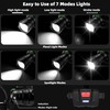 2PCS Bright LED Headlamp High Lumens Induction Function, 7 Modes