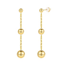 ALEXCRAFT Silver 925 Stud Earrings Hanging Earrings Women's Small Stud Earrings Lightweight 14K Gold Ball Hanging Earrings Pendant Earrings Jewellery Hoop Earrings Hanging Women's Jewellery Gifts,