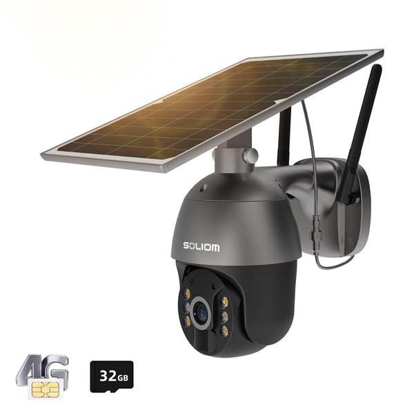 SOLIOM S600 3G/4G LTE Solar Powered Cellular Security Camera Wireless