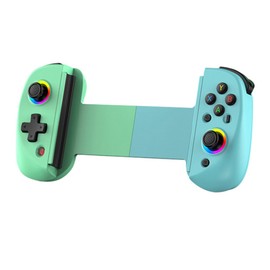 MR. GADGETS Gamepad inalámbrico Bluetooth Joystick Mando Game Controller con Función Turbo Efecto Hall RGB Estirable hasta 25.2cm, Recargable USB-C Compatible con Android, PC, iOS, iPadOS (Verde claro)