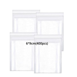 huruirui 400 pieces 6 x 9 cm ziplock bags, zip bags, resealable transparent plastic bags, small sealing bag, zip bag set, small bags, waterproof, 100 μm