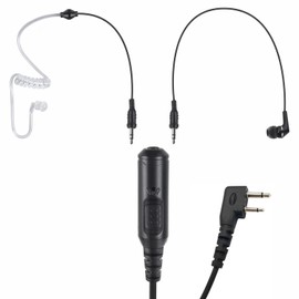 stdgove 2 Pin Ptt Surveillance Headset Listen and Talk Acoustic Tube Radio Earpiece Ear Picec Mic Headphone for Icom Walkie Talkie IC-F