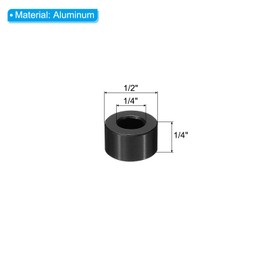 PATIKIL M6 Aluminium Spacer, Pack of 5 Metal Spacers, Aluminium 1/4 Inch ID x 1/2 Inch OD x 1/4 Inch L, Aluminium Spacer Screw Stand, Round for 1/4 Inch or M6 Screw Bolts