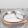 LOLYKITCH 13 Inch Tri-ply Stainless Steel Paella Pan with Lid,Griddle,Large