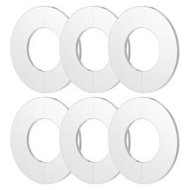 FOCMKEAS 6Pcs Wall Split Flange, Fit 0.87"(22mm) Diameter Pipe Stainless Steel Round Escutcheon Plate Wall-mounted Water Pipe Cover Accessories, Sliver