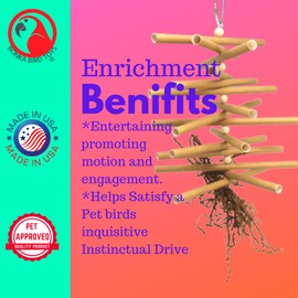 Bonka Bird Toys 3873 Tube Tree Small Medium Chew Forage Bird Toy Cardboard Paper Wood Shred Cylinders Cockatiel Parakeet Conures and Other Similar Birds