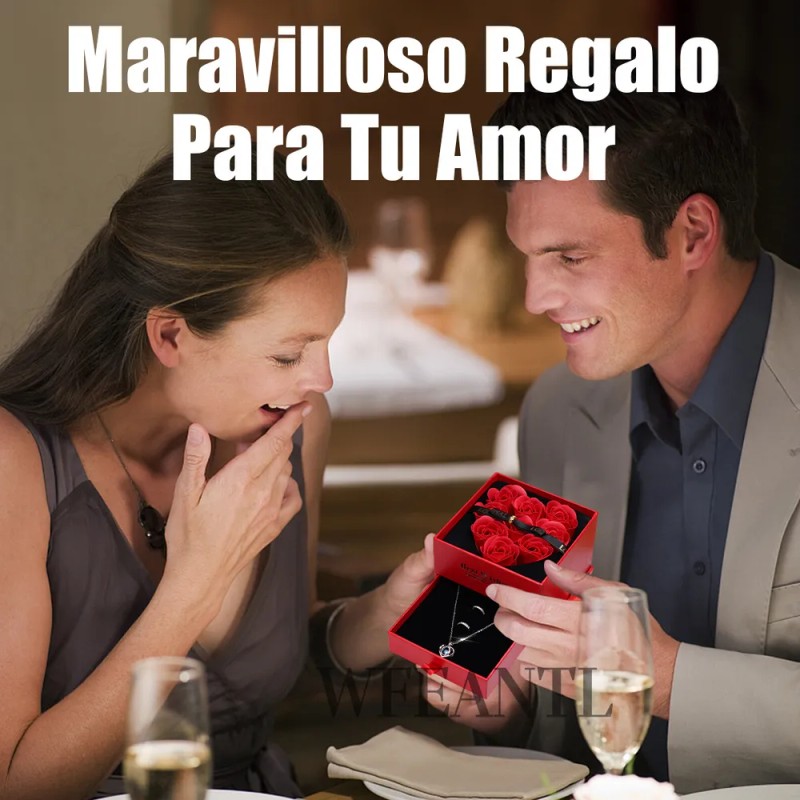 Cryzmitol Regalos Para Mujer,collar Y Aretes Corazón Mujer Con Caja,Regalos