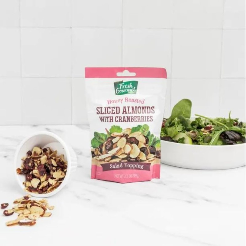 Fresh Gourmet Honey Roasted Sliced Almonds & Cranberries (3.5 Ounce