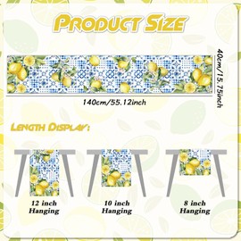 Spring Table Runner - Lemon Pattern, Perfect for Easter Tablecloths, Garden Parties - Homemade Quality by Maison D' Hermine