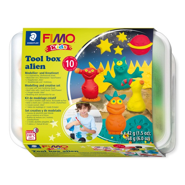 Staedtler FIMO Kids Tool Box Alien 8039 02 10-Piece Tool