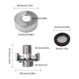 Adjustable Shower Fitting Adapter, KLEHOPE Brass Arm Valve with Decorative Lid, Eccentric with Eccentric Screw, Shower Head Accessories for Angled