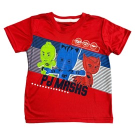 PJ Masks Boys' 3 Piece Short Set (Toddler/Kid), Red, 4