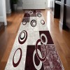 Homeroots 8' Red Abstract Power Loom Runner Rug