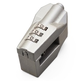 Daytona 95205 Motorcycle Helmet Lock, Universal (φ0.9/1 inch (22.2/25.4 mm) Handles), Dial Type, Silver