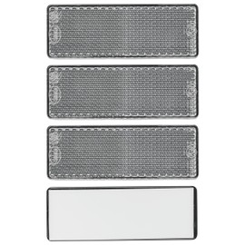 Rectangular Reflectors for Sticking, Pack of 4, White, 88 x 35 x 9 mm Dimensions, E-Mark, Square Reflectors for Trailers, Motorhomes, Cat's Eye Trucks, Right, Rear Reflector Tractor Diffusion Disc