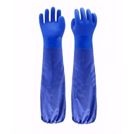 LIICHAAO Aquarium Coral Holding Gloves for Fish Tank Maintenance | Chemical Resistant, Long Waterproof Gloves for Cleaning & Handling 17 inch