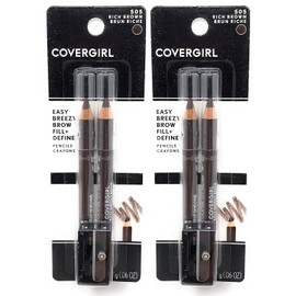 CoverGirl - Delineador de cejas y ojos para cejas y delineador de ojos, color café medianoche 505.06 oz, Paquete con 2