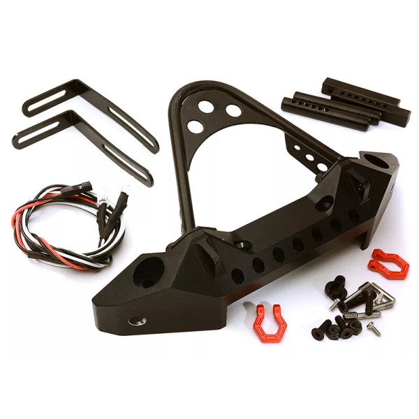 For Axial, For Traxxas Realistic Front Alloy Bumper w/ LED
