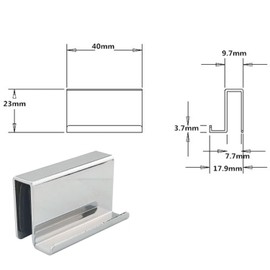 CHENJIN 4PCS Glass Door Handle 1.6 Inch Stainless Steel Window Display Cabinet Clip Puller Showcase for Kitchen Bathroom Wine Door
