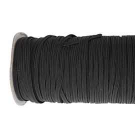 Trimming Shop 12 mm Elastic Band, Elastic Band for Sewing and Knitting, Flat Rubber Band for DIY, Clothing, Crafts, Elastic Band for Waistband, Jewellery Making, Black Elastic Band, 100 Metres