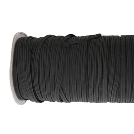 Trimming Shop 12 mm Elastic Band, Elastic Band for Sewing and Knitting, Flat Rubber Band for DIY, Clothing, Crafts, Elastic Band for Waistband, Jewellery Making, Black Elastic Band, 100 Metres