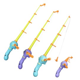 Timisea 3 Pcs Fishing Rod Pole Pool Toy,Fishing Bath Toys Game for Bath Time Carnival,Educational Learning Toys for Children Magnetic Fishing Rod Game