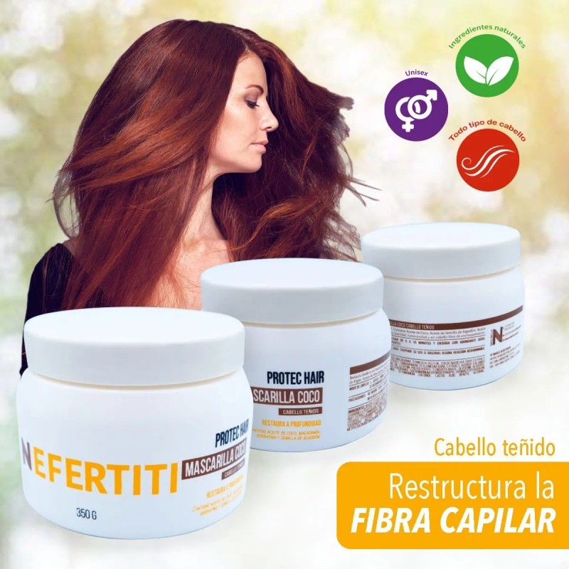 Mascarilla Para Cabello Teñido Coco Keratina Nefertiti 350g
