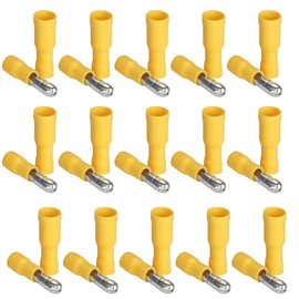 Ruidee 100pcs 12-10 AWG Insulated Male/Female Bullet Connector Electrical Bullet Butt Terminals Quick Splice Wire Crimp Connectors（Yellow/UPZY)