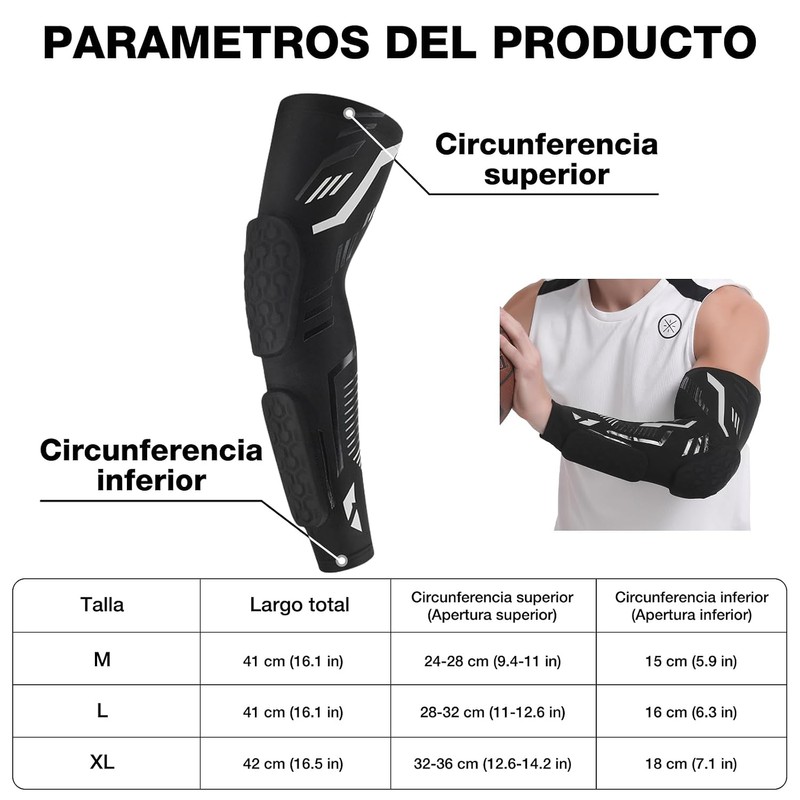 2 Piezas Coderas Deportivas para Hombre y Mujer, L