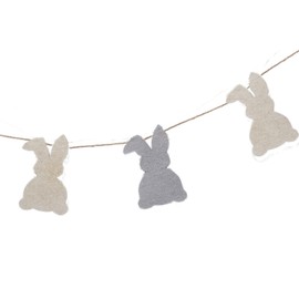 De Kulture Handmade Premium Wool Felt Easter Bunny Garland Eco Friendly Eastertide Wall Hanging Home Office Wedding Party Holiday Decoration Banner |48 Inch