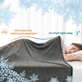 WOLTU Arc-Chill Q-Max 2-in-1 Summer Blanket > 0.45 Double-Sided Blanket for Summer Self-Cooling Sweat-Wicking and Breathable Lightweight Duvet Travel Blanket 100 x 120 cm, Grey