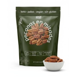 Rancho Pecana - Mitad de Nuez Natural, 907 gramos, Nueces Selectas 100% Naturales, Libre de Gluten, Sin GMO, Botana Vegana, Kosher, Keto, 10 gramos de proteína por cada 100 gramos, Bolsa Resellable