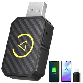 Binnan Android Car Wireless Adapter, Mini Wireless Carplay Adapter 2-in-1, Carplay Wireless Stick Plug and Play, Wireless Box Suitable for Cars with Android Car and Carplay Equipped