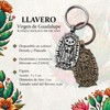 llavero Metálico tallado con la representación de la Virgen de