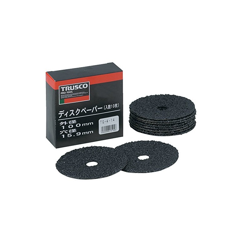 TRUSCO TG4-16 Disc Paper Type 4 Φ100X15.9#16 (10 Sheets)