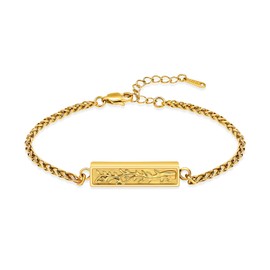 XSMZB Tree of Life Cube Urn Bracelet for Ashes Adjustable Link Bracelet Keepsake Ashes Bangle Women Men Memorial Cremation Jewelry(Gold)