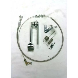 OTFT Street Rod Chrome Spoon Gas Pedal + 24" SS Throttle Cable & Bracket Spring Kit