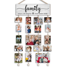 Orchroma Picture Frames Collage Photo Hanging Display Picture Board,Family Picture Frames Collage Wall Decor,Family Where Life Begins and Love Never Ends,Home Living Room Bedroom Wall Decor