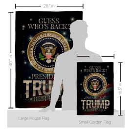 Trump Flag President Best Ever Burlap Garden House Flag-Kit Patriotic Vote Democrat Republican Tea Party United State American Election Banner Small Yard Gift Double-Sided, Made in USA