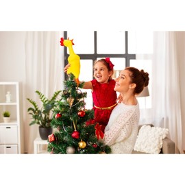Tree Buddees Hilarious Rubber Chicken Funny Kids Christmas Tree Topper Large 14"