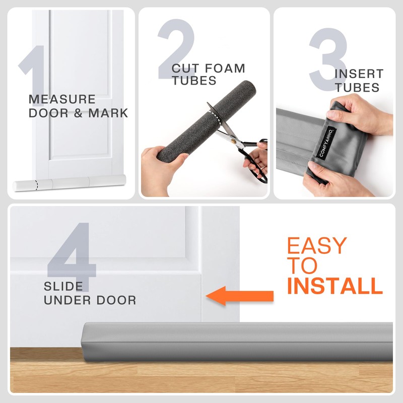 Comfyanno Under Door Draft Stopper - Bottom Door Gap Filler