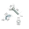 Yoliko 20 Sets (80 Pcs Total) Silver Zinc Coated 1/4"-20