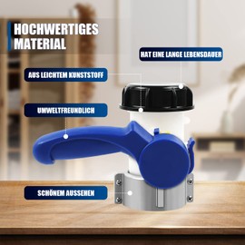 MaxAwe 62 mm IBC Ball Valve, Flap Valve, DN40 IBC Outlet Valve, Container Outlet Control Valve, Universal Adapter Accessories, Shut-off Valve for Rainwater Tank Connection