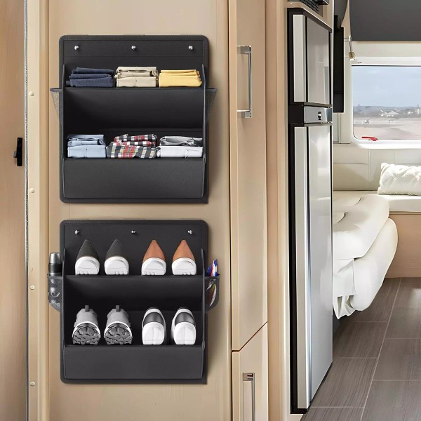 2 Pack RV Shoe Storage with Sticky Adhesive Tape, over