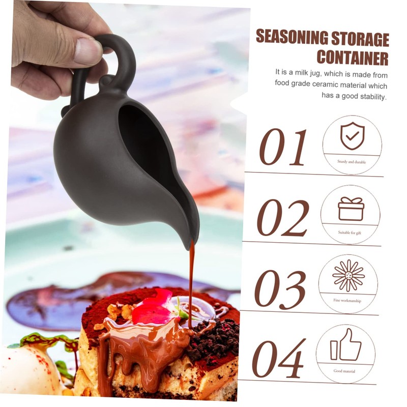 Ipetboom Ceramic Creamer Pitcher for Milk Sauce Spices Elegant Design